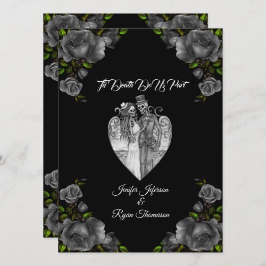 Gotische Halloween bruiloft uitnodiging (Voorkant / Achterkant)