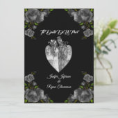 Gotische Halloween bruiloft uitnodiging (Staand voorkant)