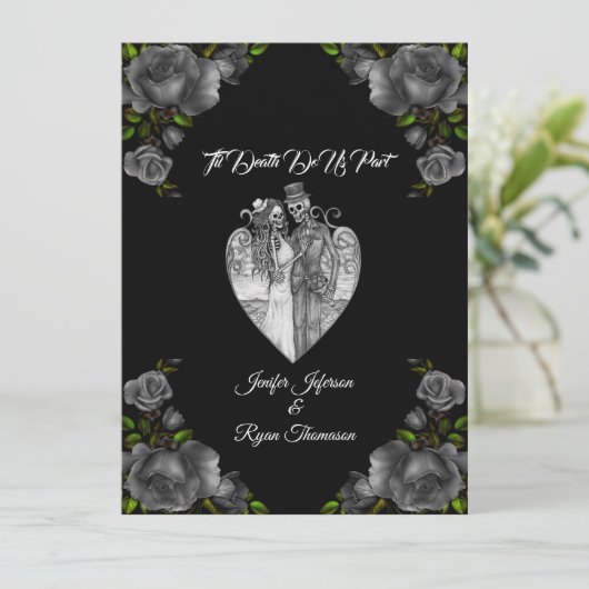 Gotische Halloween bruiloft uitnodiging (Staand voorkant)