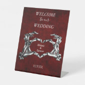 Gotische halloween bruiloft Welkom Plaque Pedestal Reclamebord Met Voetstuk (Voorkant)