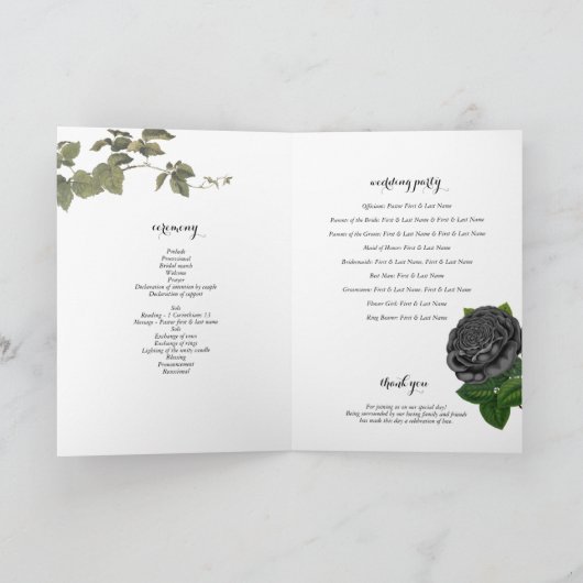 Gotische Halloween Bruiloft Witte Orde van Service Programma (Binnen)