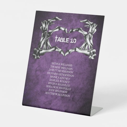 Gotische Halloween bruiloft zitplaatsen sokkel tek Reclamebord Met Voetstuk (Voorkant)