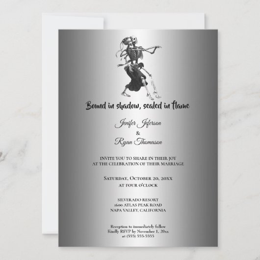 Gotische halloween bruiloftsinvatie kaart (Voorkant)