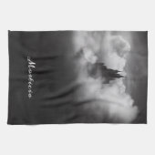 Gotische Halloween Castle Black Home Decor Theedoek (Horizontaal)