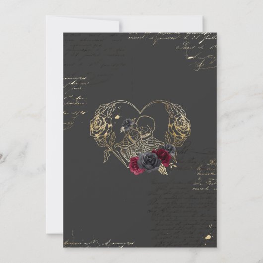 Gotische Halloween Couples Douche Verloving Kaart (Achterkant)