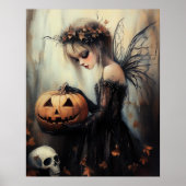 Gotische Halloween Fairy & Pumpkin Dark Fantasy Ar Poster (Voorkant)