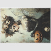 Gotische Halloween-fee met schedels en pompoen Tissuepapier (Voorkant)