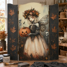 Gotische Halloween Fee Skelet met Pompoen