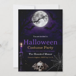 Gotische Halloween-feestuitnodiging | Elegante dui Bedankkaart