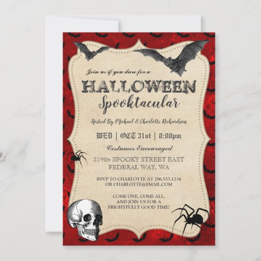  gotische Halloween-feestuitnodiging Kaart (Voorkant)