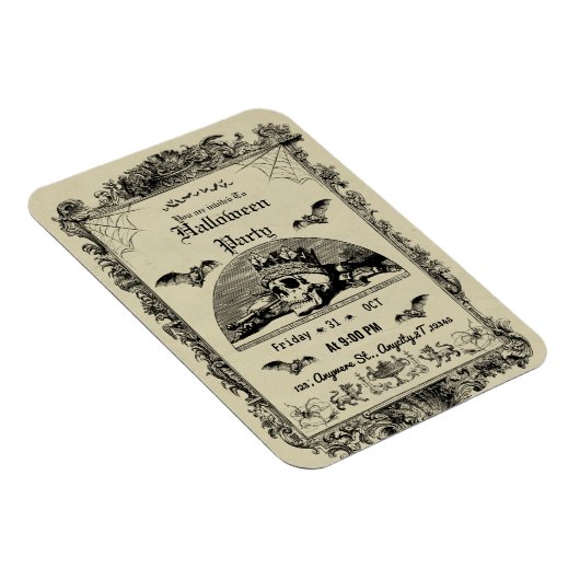  gotische Halloween-feestuitnodiging Magneet (Rechterzijde)