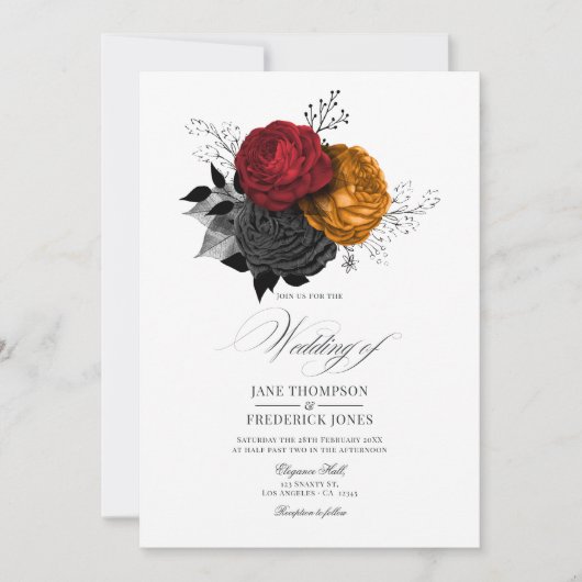  gotische Halloween Floral Elegance Kaart (Voorkant)