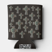 Gotische Halloween Graveyard Headstone Cross Teken Blikjeskoeler (Achterkant)