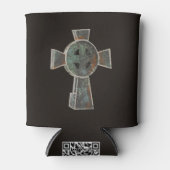 Gotische Halloween Graveyard Headstone Cross Teken Blikjeskoeler (Voorkant)