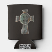 Gotische Halloween Graveyard Headstone Cross Teken Blikjeskoeler (Achterkant)