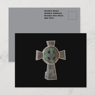 Gotische Halloween Graveyard Headstone Cross Teken Briefkaart