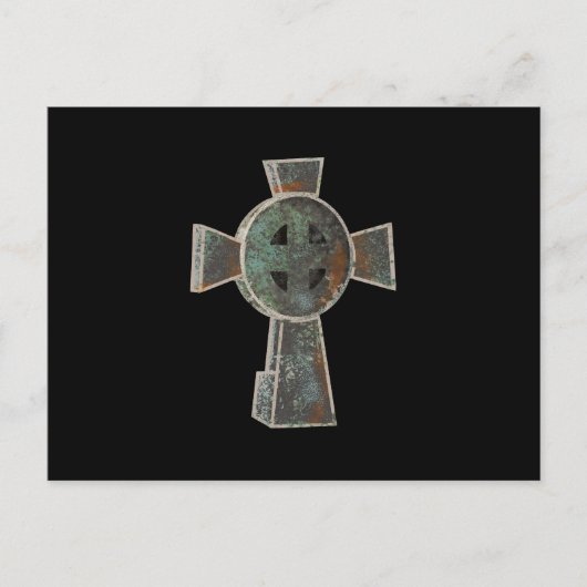 Gotische Halloween Graveyard Headstone Cross Teken Briefkaart (Voorkant)