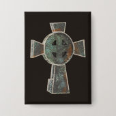 Gotische Halloween Graveyard Headstone Cross Teken Button (Voorkant)
