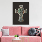 Gotische Halloween Graveyard Headstone Cross Teken Canvas Afdruk (Insitu (Woonkamer))