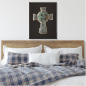 Gotische Halloween Graveyard Headstone Cross Teken Canvas Afdruk (Insitu (Slaapkamer))