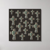 Gotische Halloween Graveyard Headstone Cross Teken Canvas Afdruk (Voorkant)