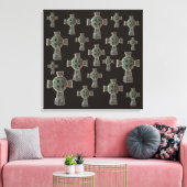 Gotische Halloween Graveyard Headstone Cross Teken Canvas Afdruk (Insitu (Woonkamer))