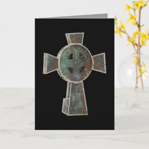 Gotische Halloween Graveyard Headstone Cross Teken Kaart