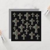 Gotische Halloween Graveyard Headstone Cross Teken Kaart (Voorkant / Achterkant in situ)