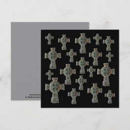 Gotische Halloween Graveyard Headstone Cross Teken Kaart