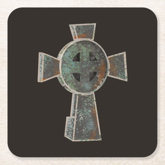 Gotische Halloween Graveyard Headstone Cross Teken Kartonnen Onderzetters (Voorkant)