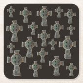 Gotische Halloween Graveyard Headstone Cross Teken Kartonnen Onderzetters (Voorkant)