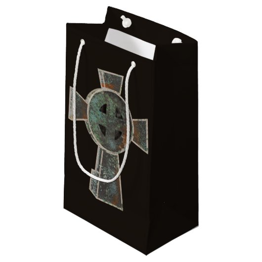 Gotische Halloween Graveyard Headstone Cross Teken Klein Cadeauzakje (Voorkant Gekanteld)