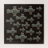 Gotische Halloween Graveyard Headstone Cross Teken Legpuzzel (Horizontaal)