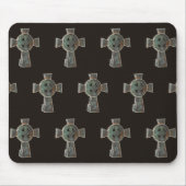 Gotische Halloween Graveyard Headstone Cross Teken Muismat (Voorkant)