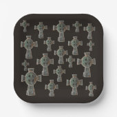 Gotische Halloween Graveyard Headstone Cross Teken Papieren Bordje (Voorkant)