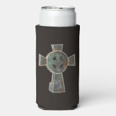 Gotische Halloween Graveyard Headstone Cross Teken Seltzer Blikjeskoeler (Seltzer Achterkant)