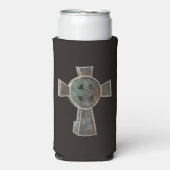 Gotische Halloween Graveyard Headstone Cross Teken Seltzer Blikjeskoeler (Seltzer Voorkant)