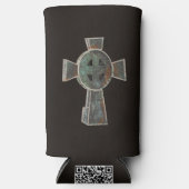 Gotische Halloween Graveyard Headstone Cross Teken Seltzer Blikjeskoeler (Voorkant)