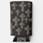 Gotische Halloween Graveyard Headstone Cross Teken Seltzer Blikjeskoeler (Voorkant)