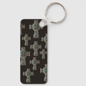 Gotische Halloween Graveyard Headstone Cross Teken Sleutelhanger (Achterkant)