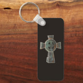 Gotische Halloween Graveyard Headstone Cross Teken Sleutelhanger (Voorkant)