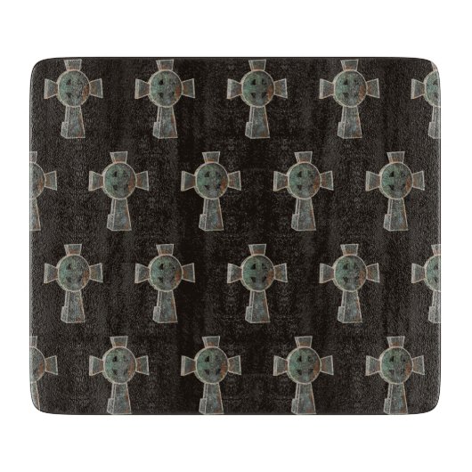 Gotische Halloween Graveyard Headstone Cross Teken Snijplank (Voorkant)