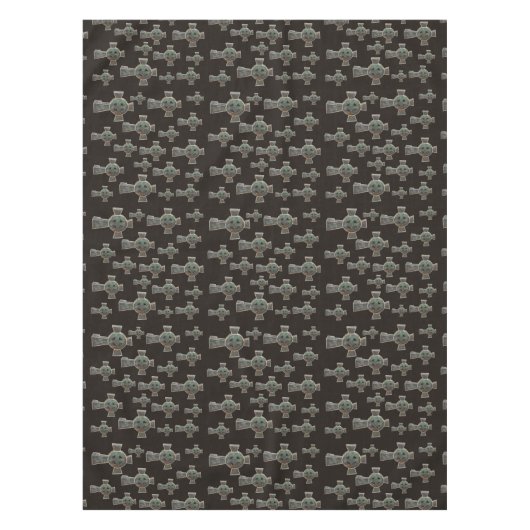 Gotische Halloween Graveyard Headstone Cross Teken Tafelkleed (Voorkant)