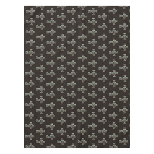 Gotische Halloween Graveyard Headstone Cross Teken Tafelkleed (Voorkant)