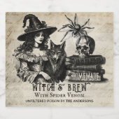 Gotische Halloween heks brouwsel schedel gif Bier Etiket (Enkel label)