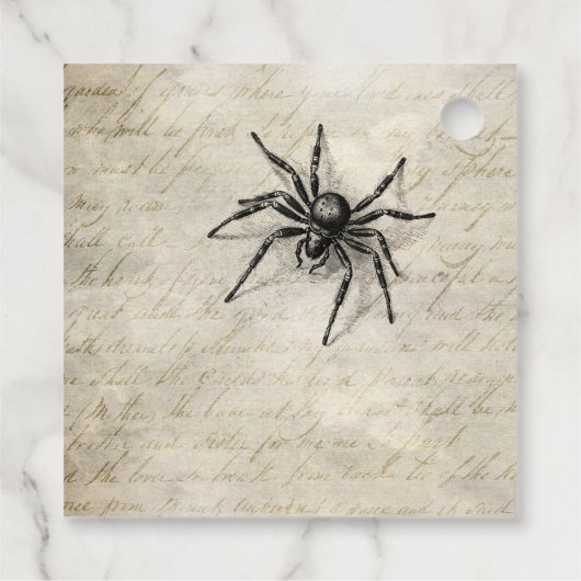 Gotische Halloween heks schedel spin wolf Bedankjes Labels (Achterkant)