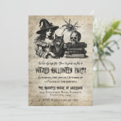 Gotische Halloween heks schedel spin wolf Kaart (Staand voorkant)