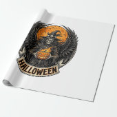 Gotische Halloween Heks Vintage Cadeaupapier (Uitgerold)