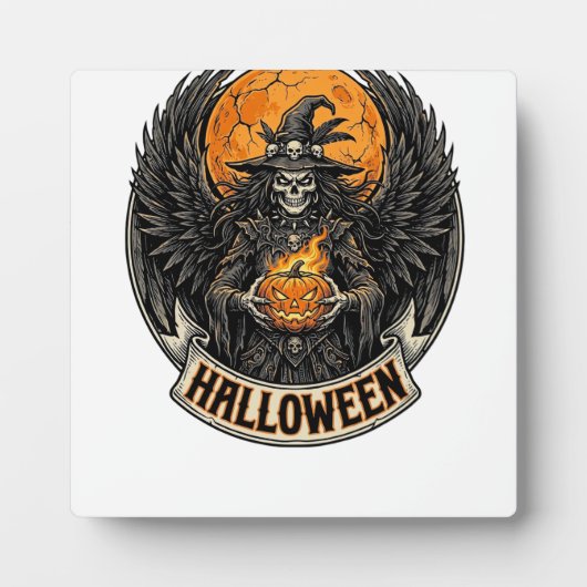 Gotische Halloween Heks Vintage Fotoplaat (Voorkant)