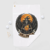 Gotische Halloween Heks Vintage Golfhanddoek (Insitu)